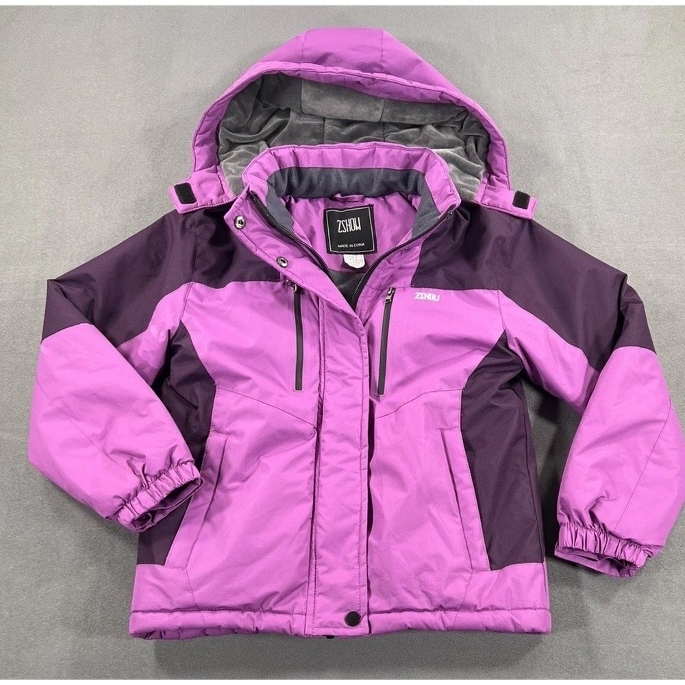 ZSHOW Girls' Ski Jacket Waterproof Fleece Raincoat Windproof Warm Winter Coat 8